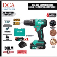 DCA 20V Cordless Brushless Driver Hammer Drill ADJZ2050i 20V Lithium-Ion BL Motor 2.0Ah