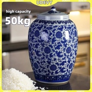 Large capacity 50kg rice storage container rice dispenser 50kilos sale Rice dispenser Ceramic jar