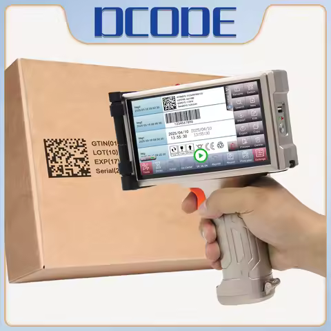 DCODE PRX880 1200PDI Industrial Handheld Inkjet Printer with 6.5 Inch Touchscreen for Text QR Barcod