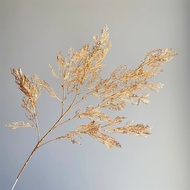 1pc Shiny Golden Artificial Plant Gold Silver Leaves Christmas Wedding Decorative Fake Flower Floral