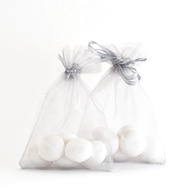 12 cm x 9 cm. 10-pc Organza Bag Portrait (Silver). 12x9, 9x12 cm voile sheer Gift pack, goody bag. P