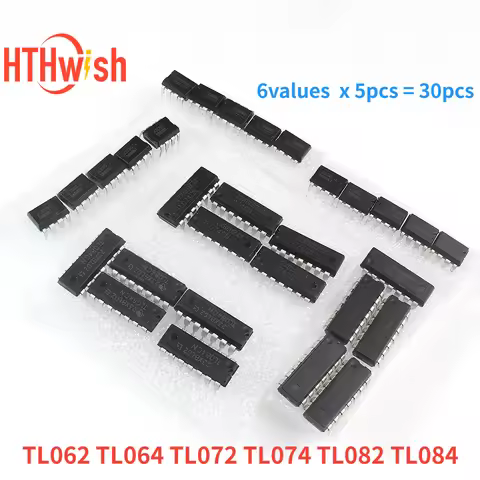 30PCS Integrated Circuits Electronic Kit TL062 TL064 TL072 TL074 TL082 TL084 for Audio amplifier IC