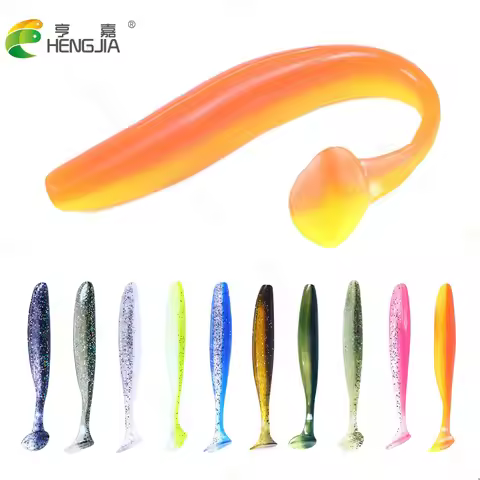 Hengjia 6/10pcs Soft Shad Lures Paddle Tail Silicone Bait 5cm 1.2g / 7cm 2.2g Sea Fishing Swimbait W