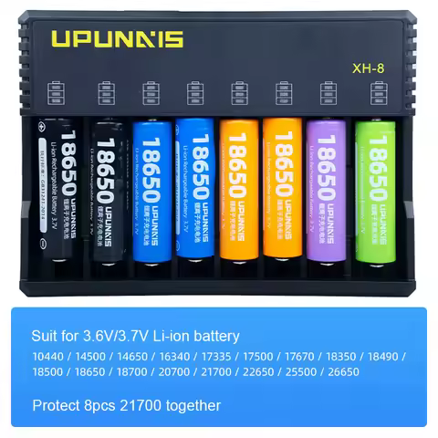18650 Battery Charger For 8 Slots 3.7V Rechargeable Lithium LED Display 21700 battery Charger
