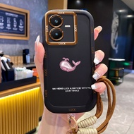 Case For VIVO Y22 Y22s Butterfly Whale Phone Silicone Shockproof Strap