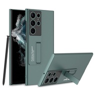 เคสพลาสติกแข็งด้านแบบบางพิเศษ For Samsung Galaxy S23 Ultra 5G เคส Shockproof Protective case Bracket