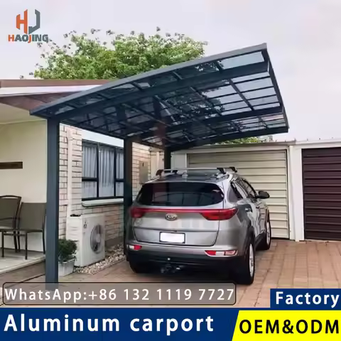 Outdoor high-grade gazebo Metal Carport Aluminum Canopy 3x6 Polycarbonate for 2 Car Parking Protecti