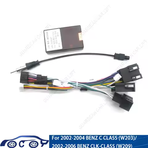 For Mercedes-Benz W209(02-06)/W203(01-04) 16 Pin Android Radio Wiring Harness Adapter with CAN Bus D