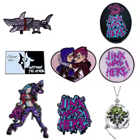 Arcane Jinx Pin Jewelry Set 2025 Hot Game Cartoon Periphery Enamel Brooch Lapel Badge for Fans Colle