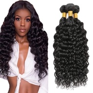Human Hair Bundles Water Wave Bundles 26 28 30 Inch Unprocessed Brazilian Virgin Hair Weave 3 Bundle