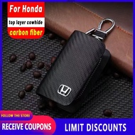 Vỏ Bọc Chìa Khóa Bằng Da Sợi Carbon Chất Lượng Cao Cho Honda Vỏ Chìa Khóa Từ Xa Có Móc Chìa Khóa Fod