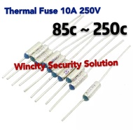 WSS (1pcs) Rice Cooker Periuk nasi fuse Thermo Thermal Fuse 10A 250V (80C~280C)