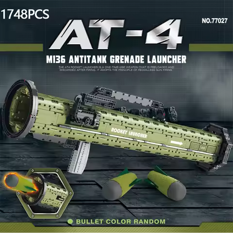 1748PCS Howitzer Bazooka RPG Model Building Blocks Military Single Shot Antitank Grenade Launcher Br