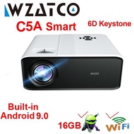 WZATCO C5A LED Projector 4K Smart Android WIFI 1920*1080P Proyector Home Theater 3D Media Video Play