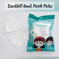 Masker Duckbill Anak Putih Polos isi 50