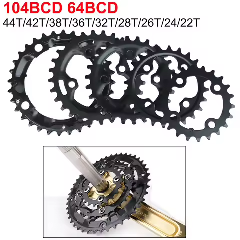 104BCD 64BCD Chainirng MTB Double/Triple Speed Bike Chainwheel 22/24/26/28/32/36/38/42T Mountain Bik
