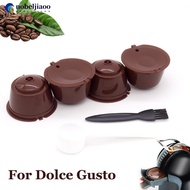 NOBELJIAOO 4Pcs Reusable Coffee Capsule Pods for Dolce Gusto Refillable Filters Crema Espresso Capsu