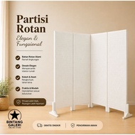 Minimalist Room Divider Screen Synthetic Rattan Room Divider Partition
