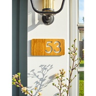 House Number ACP Boarding House Number with Minimalist Wood Motif Custom House Number Plate