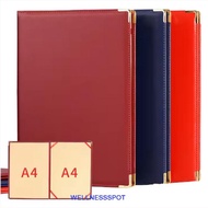 WELLNESSSPOT A4 Agreement Folder, PU Leather Protective Certificate Diploma Cover, Corner Slots Rein