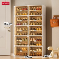 【COD】AONEZ Rak Transparan Portable Plastik Sepatu 4-10 Susun Baris Ganda Kotak Sepatu