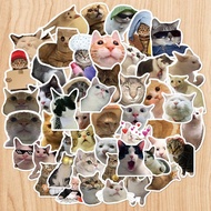 50pcs Funny Cat & Dog Meme Waterproof Stickers