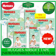 Huggies AirSoft TAPE DIAPERS Super Jumbo Pack (NB68/S58/M60/L50/XL44/XXL34) (Ultra Natural Soft)