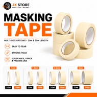 JX Masking Tape 1cm 1.8cm 2.5cm 5cm 20M 50M Easy Tear Writable Tape for Labeling Packing