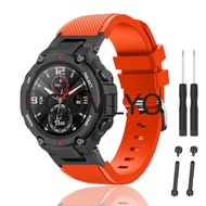 Fit For Amazfit T-Rex Pro Strap Sport Band Silicone Outdoor Sports Bracelet With Metal Adapter Connector Screw Pin