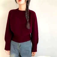 Gemma Sweater Rajut Wanita Model Ban Bawah Knitwear Top Atasan Baju Basic Warna Cream Stylish