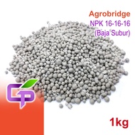 1kg Baja Agrobridge NPK 16-16-16 / Cap Jambatan Fertilizer / Baja Subur / Baja Sebatian