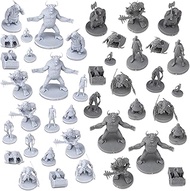 40 Miniature Monsters Fantasy Tabletop RPG Figures for Dungeons and Dragons, Pathfinder Roleplaying 