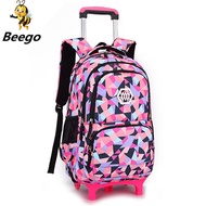 Removable Children School Bags with 2/6 Wheels for Girls Trolley Backpack Kids Wheeled Bag Bookbag t