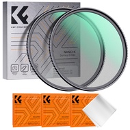 K&F Concept 49mm-82mm Black Mist 1/4 + 1/8 Filters Kit Black Diffusion Cinematic Effect Filters Set 