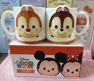 日版﹝Disney﹞限定※Chip'n Dale奇奇&蒂蒂※超可愛【Q版TSUMTSUM浮雕造型 】陶瓷馬克杯組