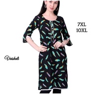 Vaishali - 10XL, 7XL Plus Size Straight Cut Long Kurtis with Back Knots