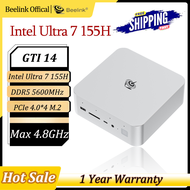 Beelink Intel GTI14อัลตร้า7 155H DDR5 5600MHz PCIe 4.0 M 2 SSD Windows 11 Pro WIFI6 BT5.2เดสก์ท็อปเก