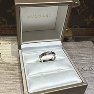 Bvlgari 宝格丽Serpenti viper系列 蛇骨白金半钻拼灰贝母戒指48码，2019年购入