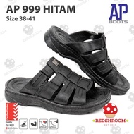 LIMITED - [besty_mart3] Men's Slop Sandals AP 999 Black - Slide Sandals - 38