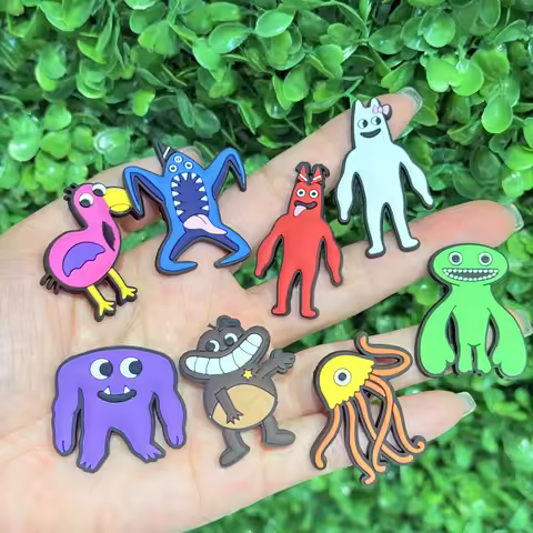 1-8Pcs Cartoon Game Monster PVC Shoe Charms Accessories Sandals Buckle Decorations For Wristbands Ki