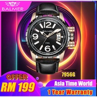 [Original] Balmer 7956G BRG-4 Quartz Men Watch with Black Dial Black Genuine Leather | Official Warranty