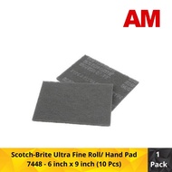 Scotch-Brite Ultra Fine Roll/ Hand Pad 7448 - 6 inch x 9 inch (Pack of 10)