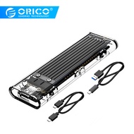 ORICO M.2 SSD Case for NVME PCIE NGFF SATA M/B Key SSD Disk NVME SSD Enclosure M.2 to USB C Transpar