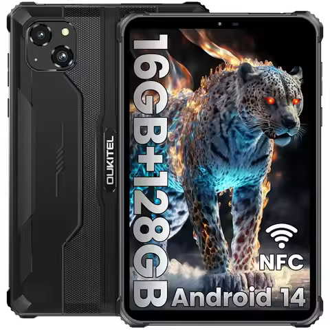 OUKITEL RT3 Pro Rugged 8"Tablet,16G+128GB/TF 1TB,5150mAh,Android14,16MP,IP68/IP69K,Octa-Core 4G Dual