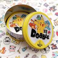 55pcs Pokemon Colorful Metal Box Dobble Game Cards Pikachu Toy Halloween Sports Animals Christmas Go