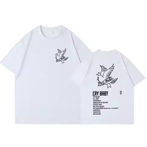Rapper Lil Peep CryBaby Music Album T Shirt Men Women Fashion Hip Hop Short Sleeve T-shirt High Qual