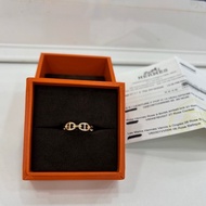 Hermes/愛馬仕 Chaine d'ancre Enchainee戒指 豬鼻子 玫瑰金 戒指 24年編碼，53碼 26年購證