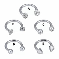 Piercing Earring Septum Helix Tragus Labret Stainless Steel 8Mm