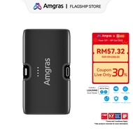 Amgras PowerWorld822 Mini Powerbank 5000mAh Built-in Foldable Type-C Lighning dual Connector & zinc 