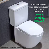 CHS26602-AIM 3/6L DUAL OUTLET WASHDOWN CLOSE COUPLED WATER CLOSET P TO S-TRAP MIN100-MAX250MM - TOIL